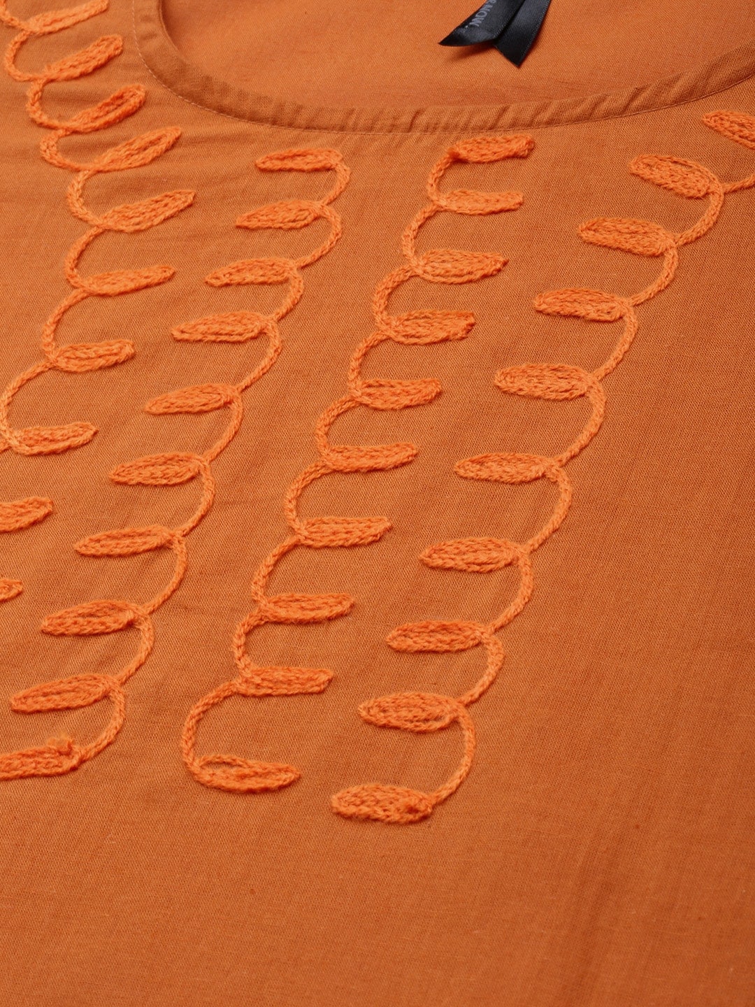 HERE&NOW Women Orange Embroidered Kurta
