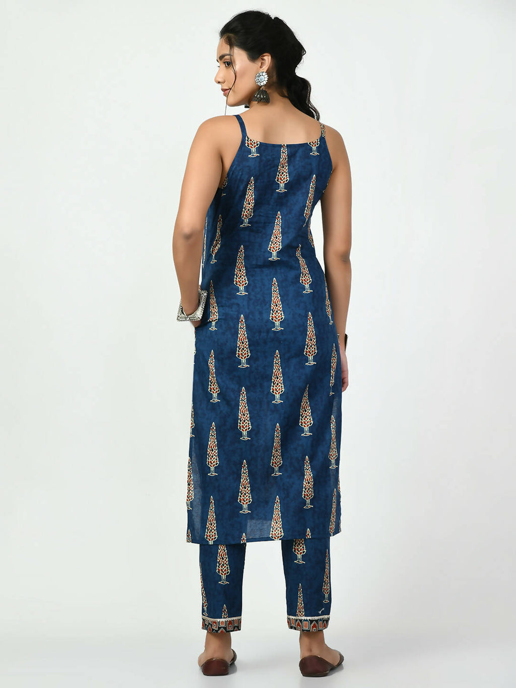 Myshka Women's Blue Straight Printed Kurta