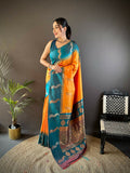 Joban Fashion Teal Peacock,Butti Banarasi Silk Sarees