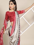 Saree Mall Geometric Silk Blend Saree with Printed border