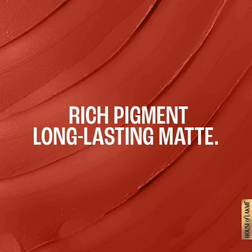 Lakme Forever Matte Lipstick, Made With French Rose Oil Extracts - Red Orchid