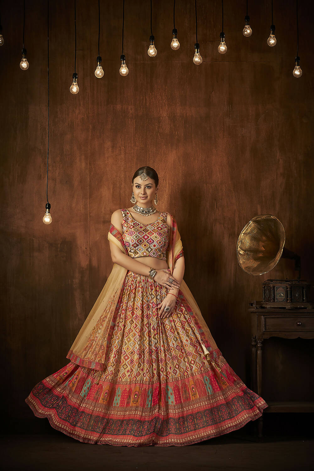 Wedding Designer Multi Georgette Lehenga Choli - Anbazaar
