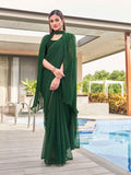 Tikhi Imli Green Gotta Patti Saree With Pleated cape