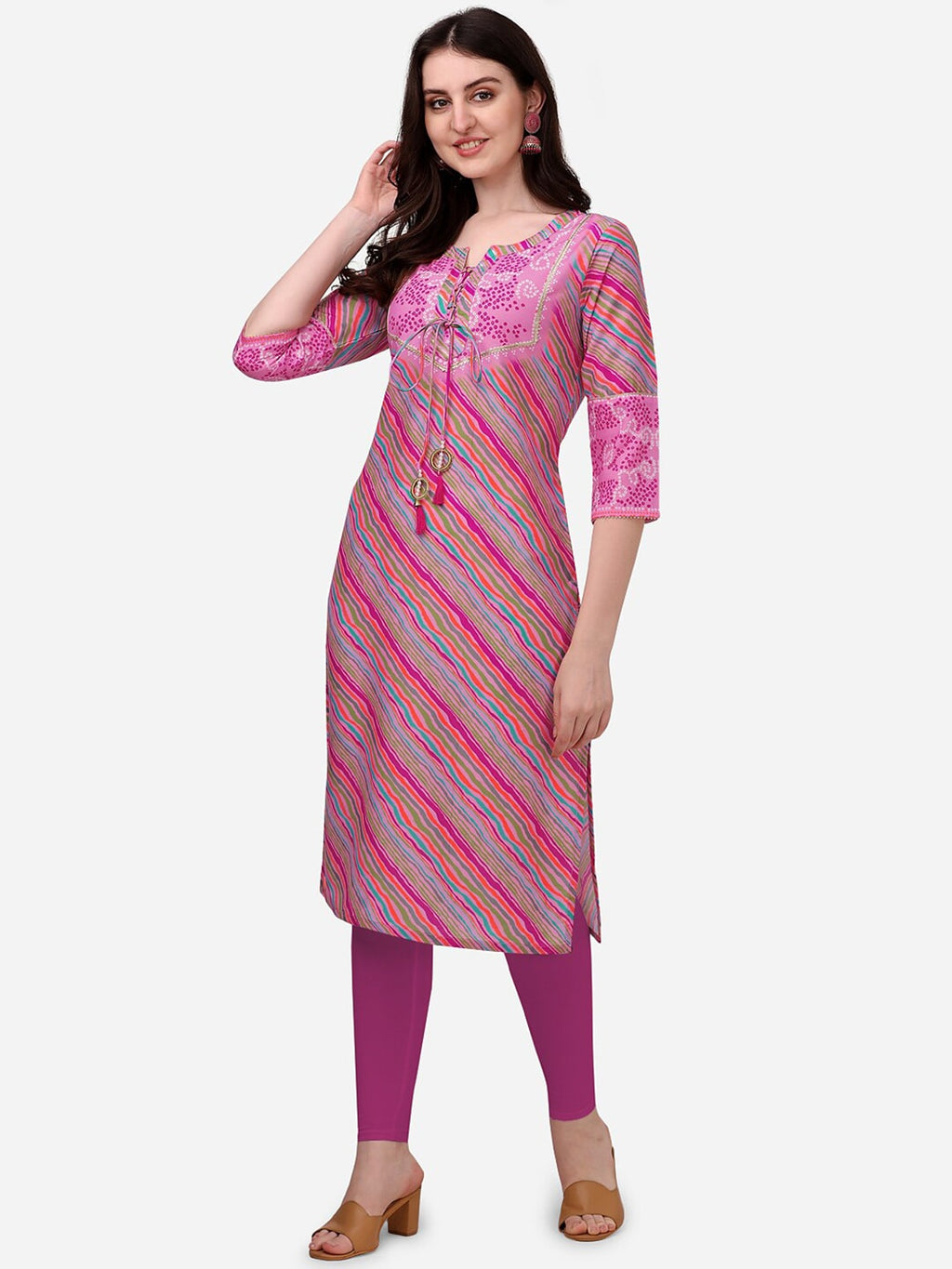 HERE&NOW Striped Gotta Patti Silk Kurta