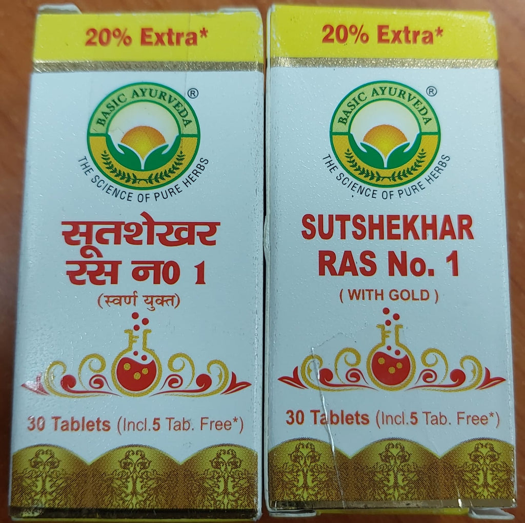 Basic Ayurveda Sutshekhar Ras No.1 (With Gold) Tablets