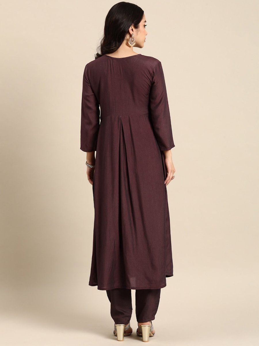 All About You Floral Embroidered Pleated Sequinned Kurta with Trousers