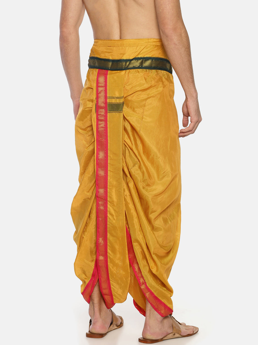 Sethukrishna Mustard Yellow Solid Readymade Dhoti Pant For Men