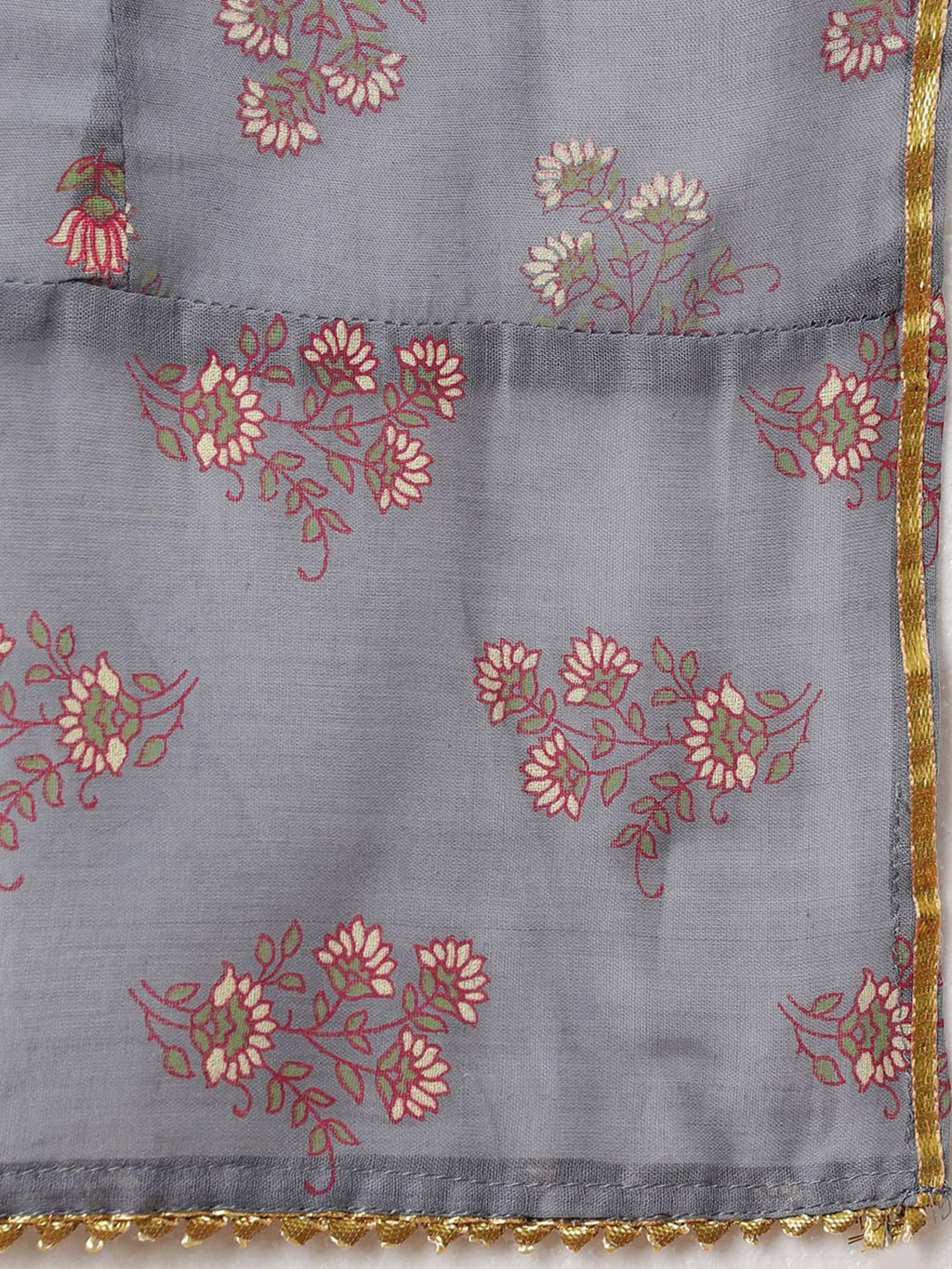 HERE&NOW Women Mustard Yellow Ethnic Motifs Printed Kurta with Trousers & With Dupatta