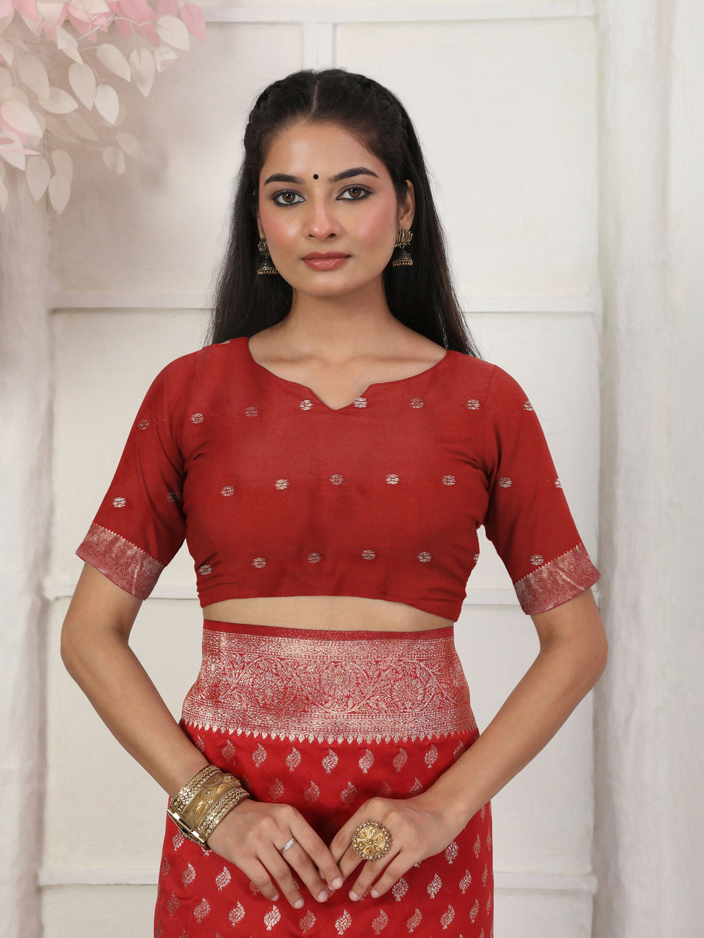 Shree Shyam Fashion Lichi Silk Red Saree