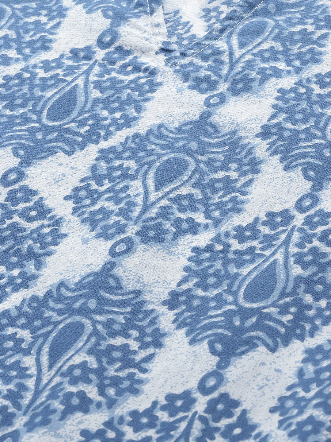 HERE&NOW Women Blue & White Printed Straight Kurta