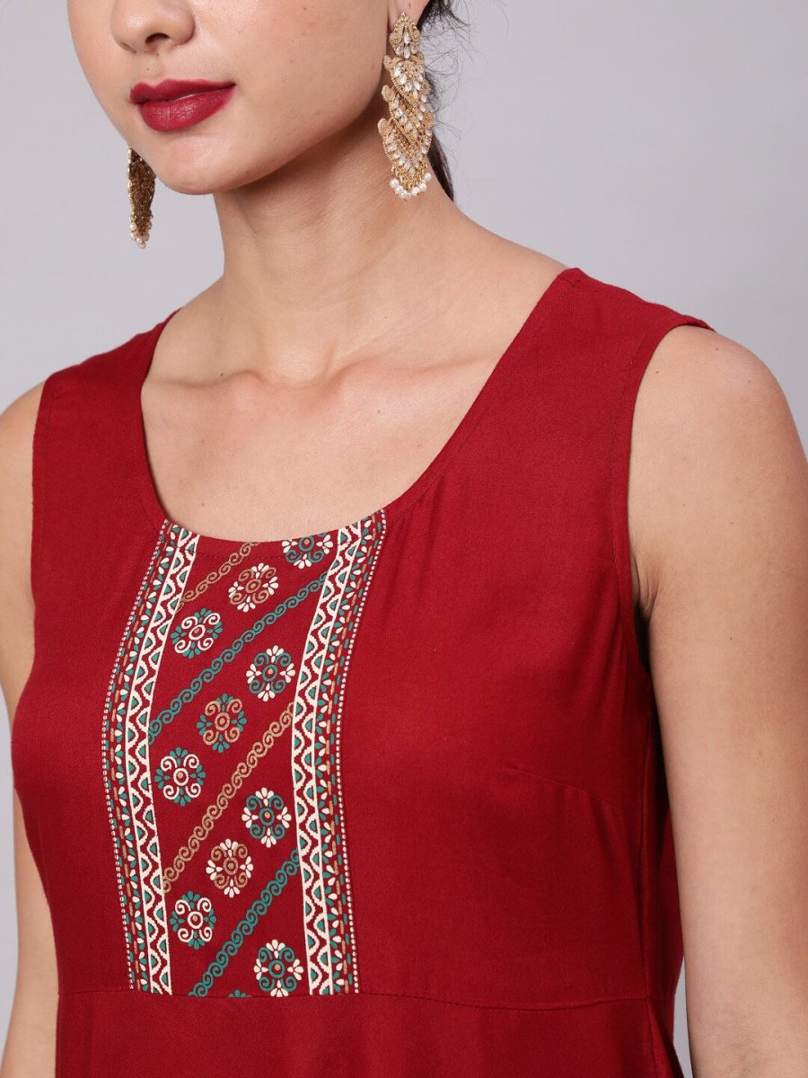 Aks Floral Yoke Design Anarkali Kurta