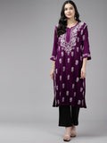 ADA Women Ethnic Motifs Embroidered Flared Sleeves Mirror Work Kurta