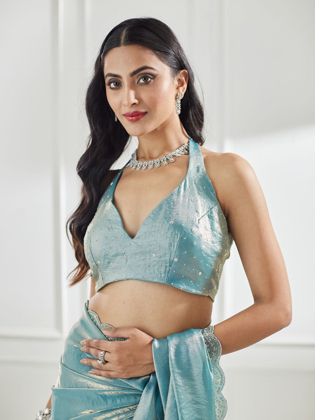 kasee Beads and Stones Pure Silk Saree