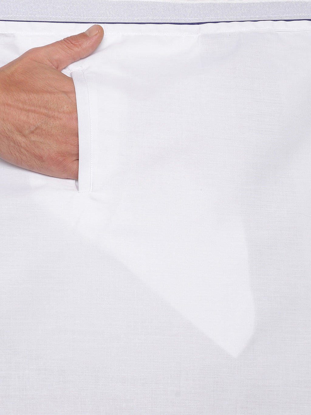 Sethukrishna Mens White Solid Readymade Cotton Dhoti