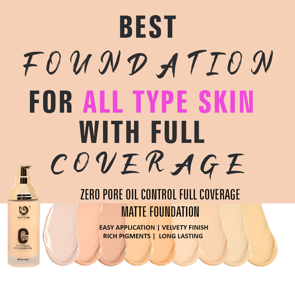 Matt Look Zero Pore Oil Control Full Coverage Matte Foundation - Golden Caramel