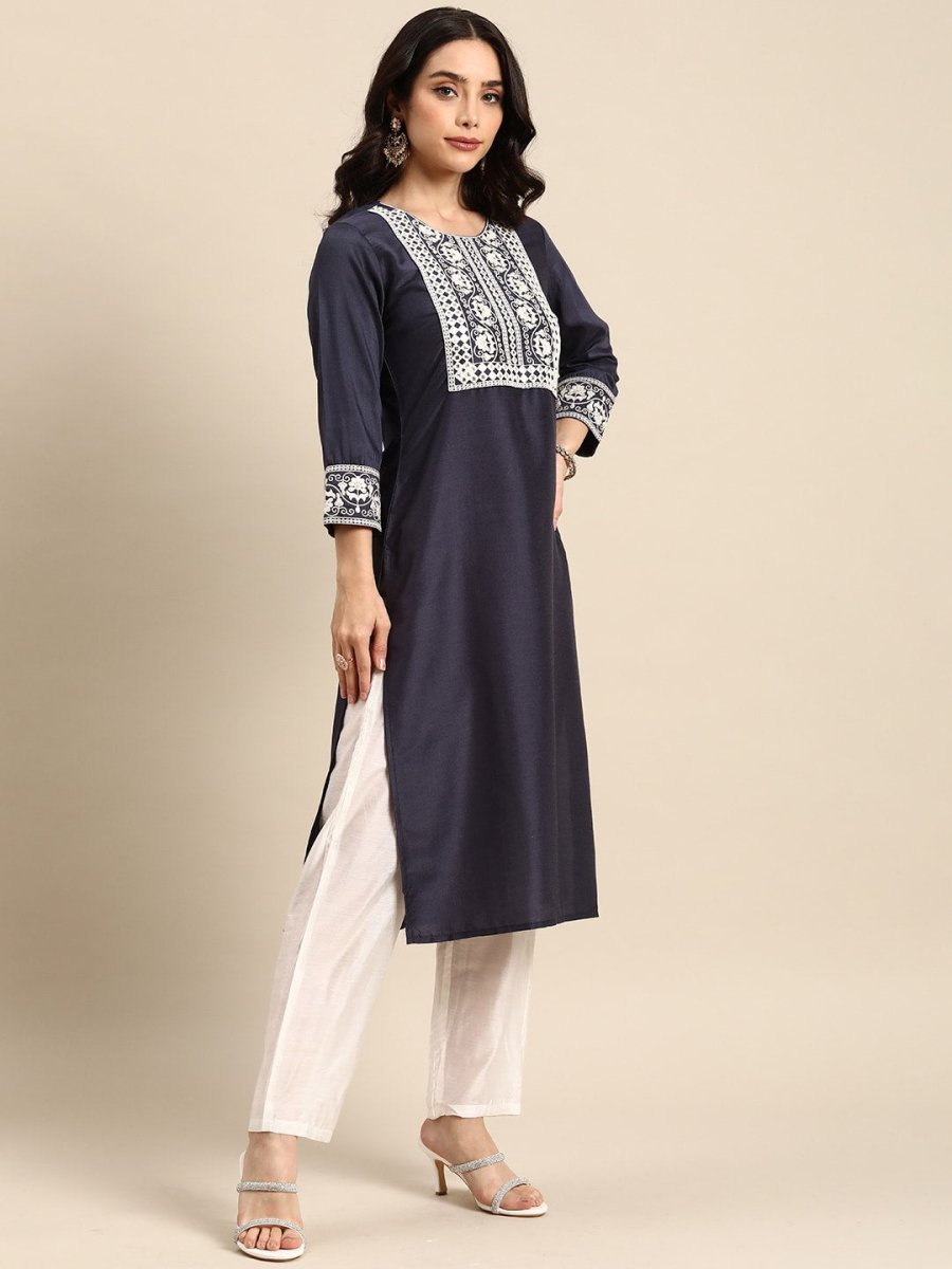 All About You Women Ethnic Motifs Embroidered Kurta With Trousers & With Dupatta