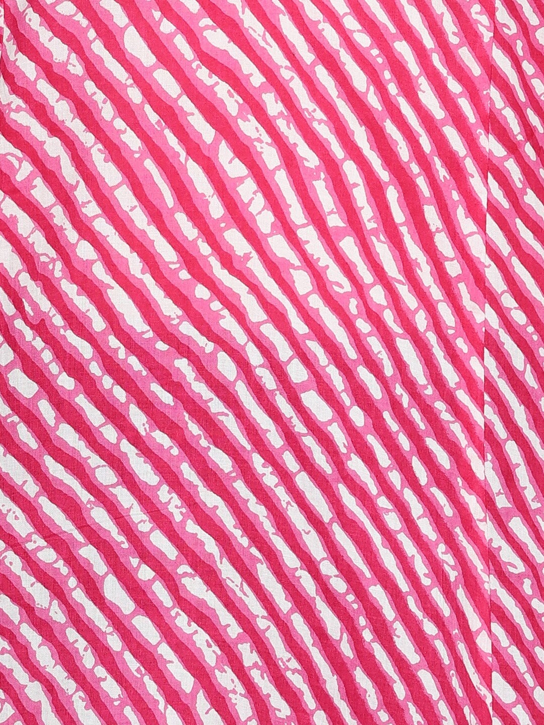 HERE&NOW Pink & White Striped Sequined Straight Cotton Kurta