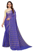Vamika Ethnic Fire Blue Jari Work Chiffon Saree
