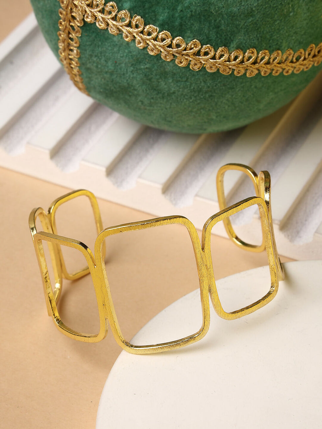NVR Women Gold-Polished Western Cuff Bracelet
