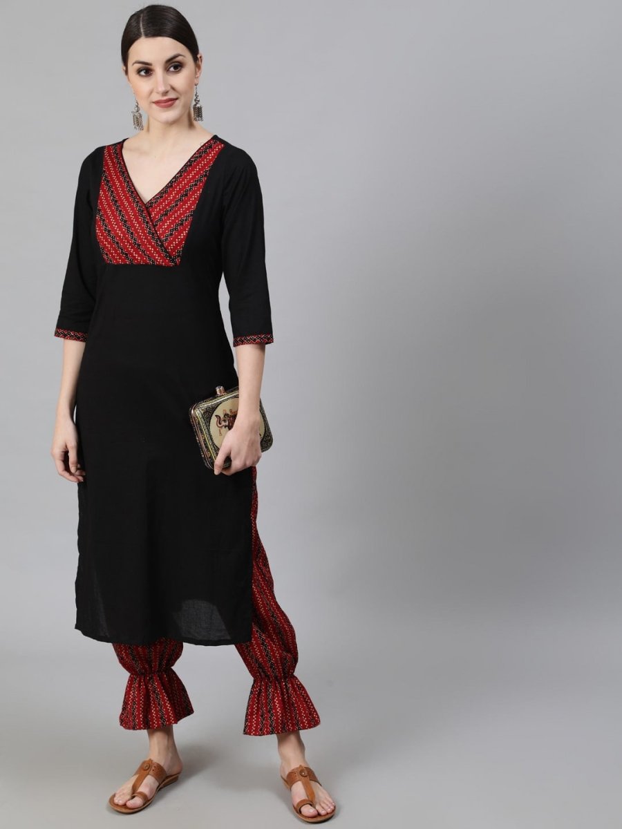 Aks Ethnic Motifs Yoke Design Pure Cotton Kurta And Trousers