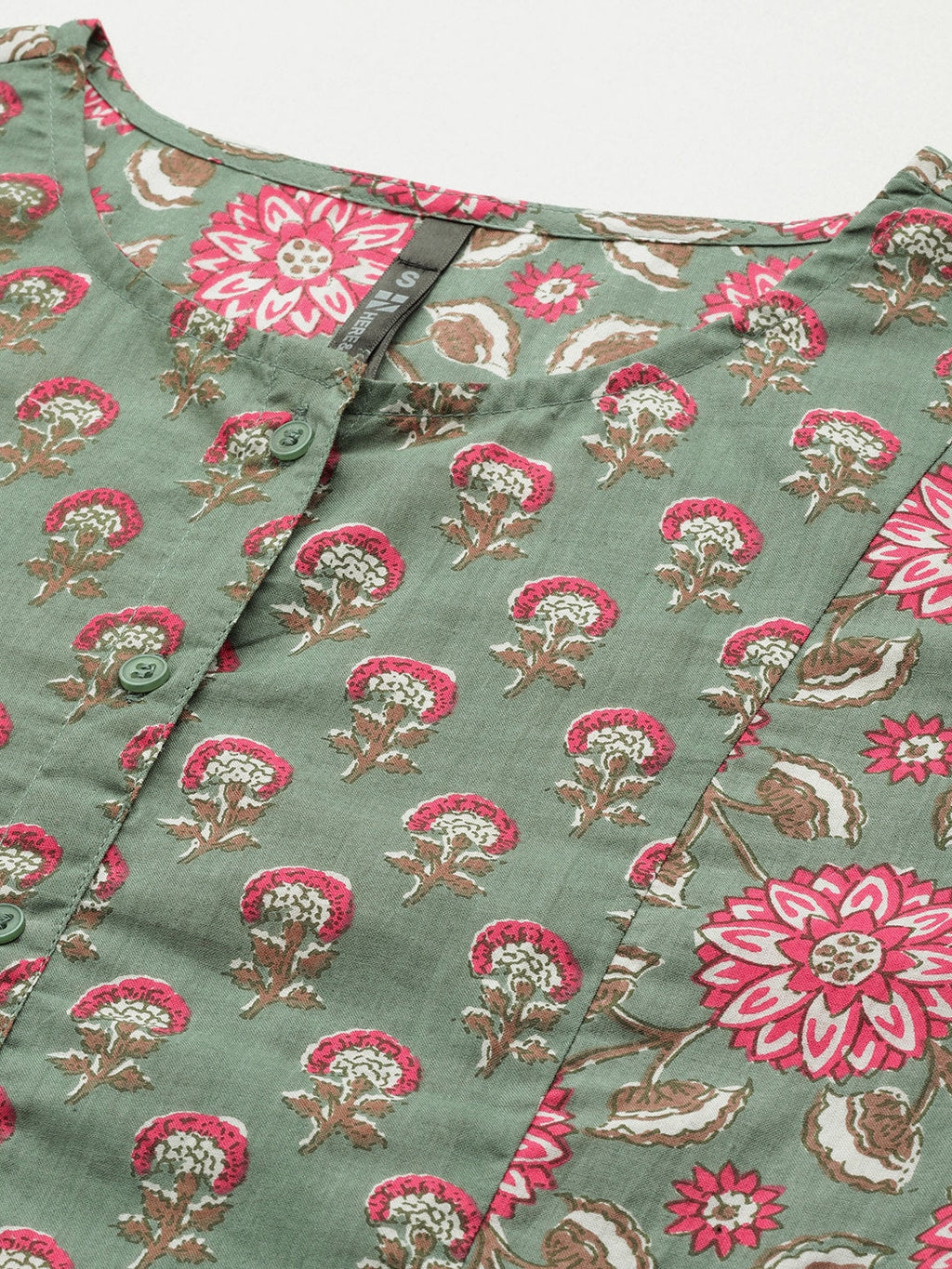 HERE&NOW Pure Cotton Ethnic Motifs Printed Kurta