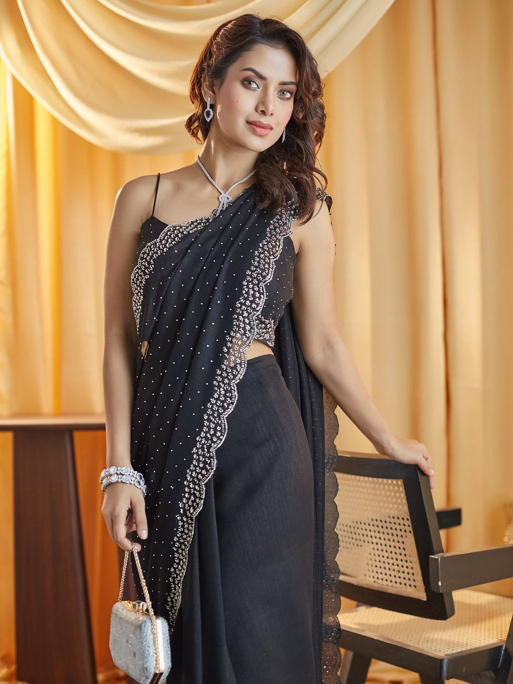 kasee Beads and Stones Silk Blend Saree