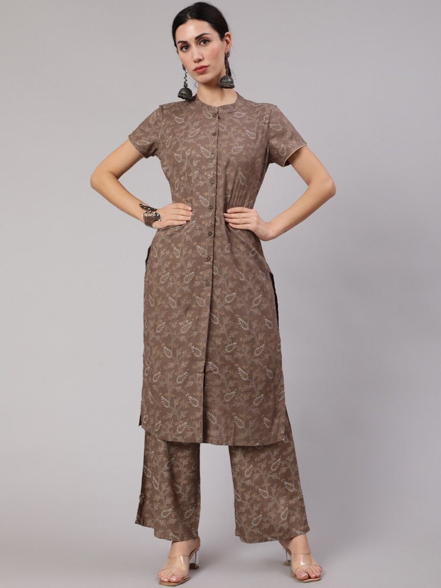 Aks Floral Printed Kurta With Trousers