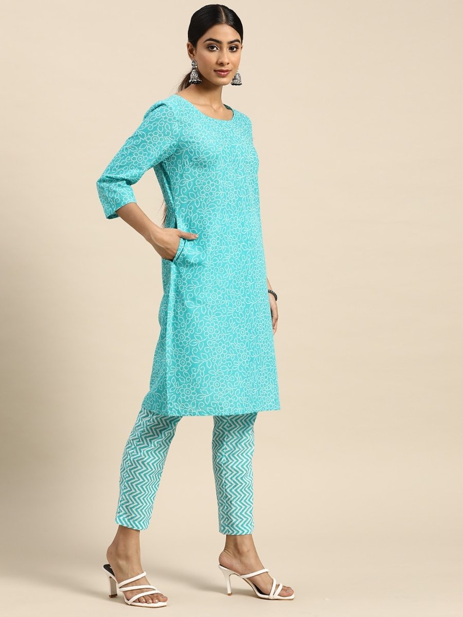 All About You Bandhani Printed Regular Kurta with Trousers