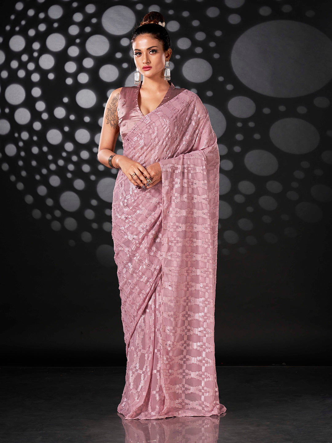 Tikhi Imli Ethnic Motifs Woven Design Ready to Wear Saree