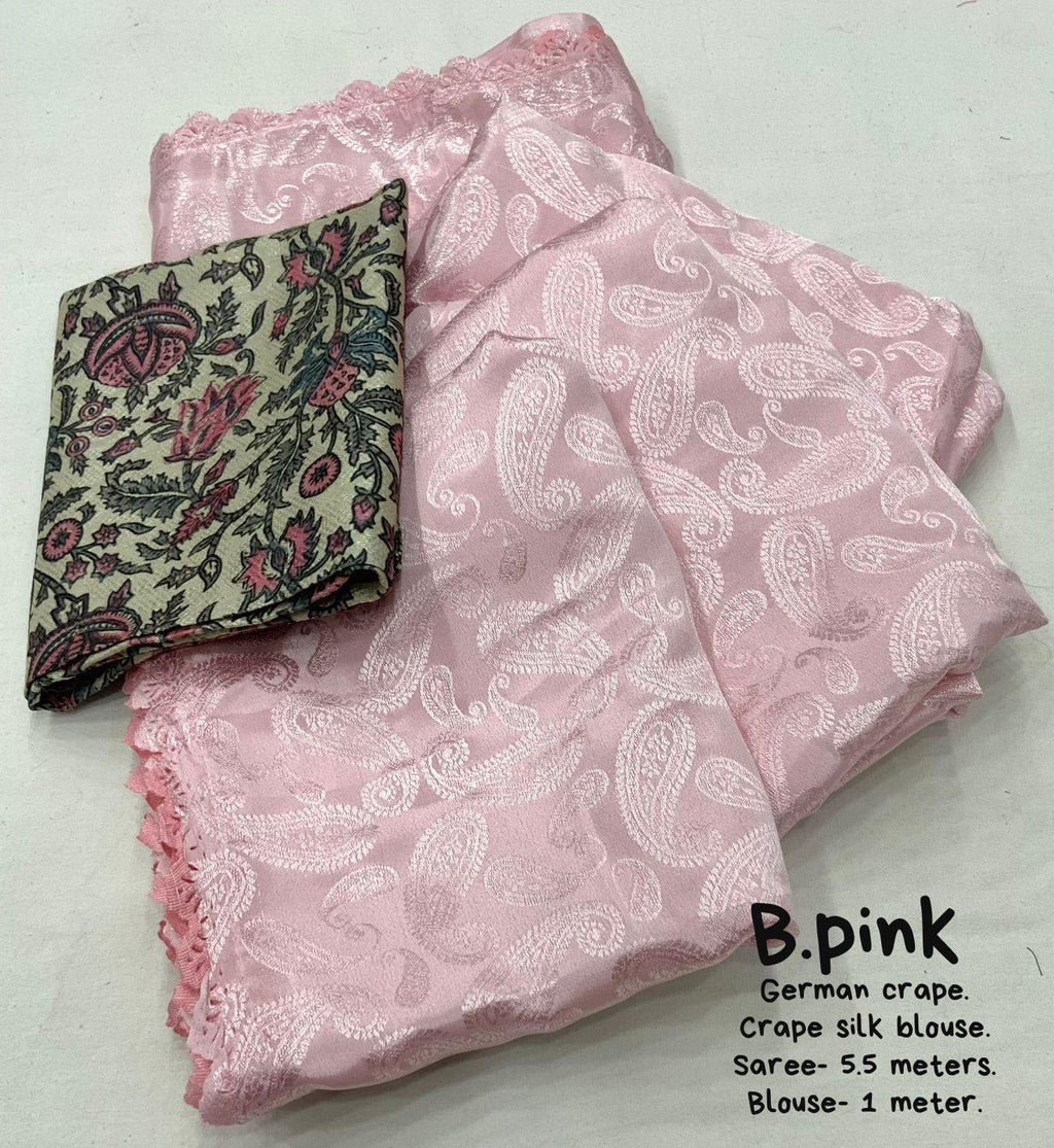 Pink Poly Silk Ethnic Motifs Saree with Unstitched Blouse - A2M