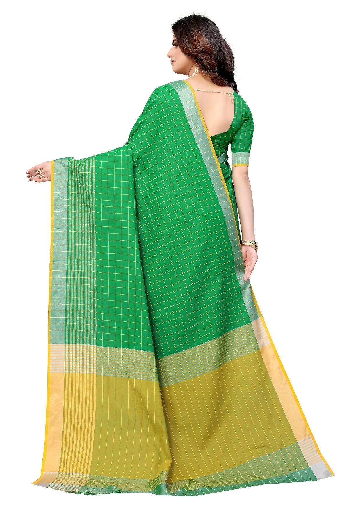 Vamika Green Cotton Silk Saree