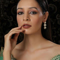Uncut 3 Tier Kundan Dangler Earrings (Gold) - Ruby Raang
