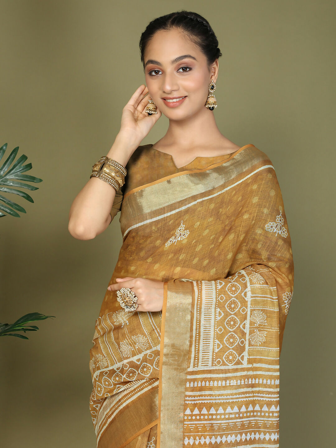 Shree Shyam Fashion Cotton Golden Saree
