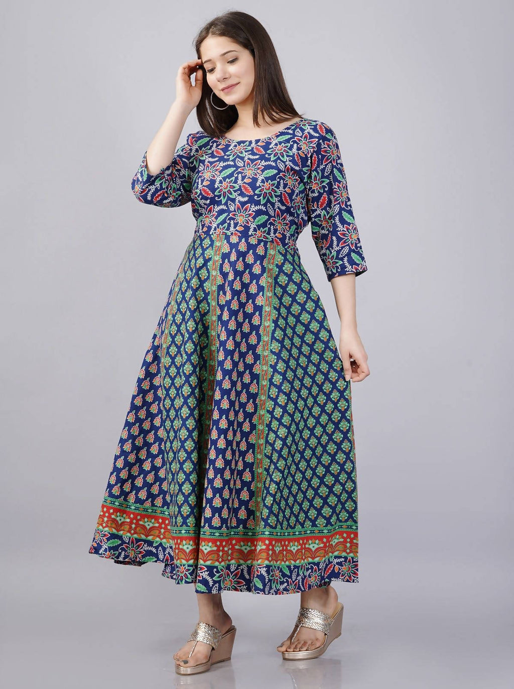 Vamika Multicolor Cotton Printed Party/Casual Wear Kurti (GAM27K)