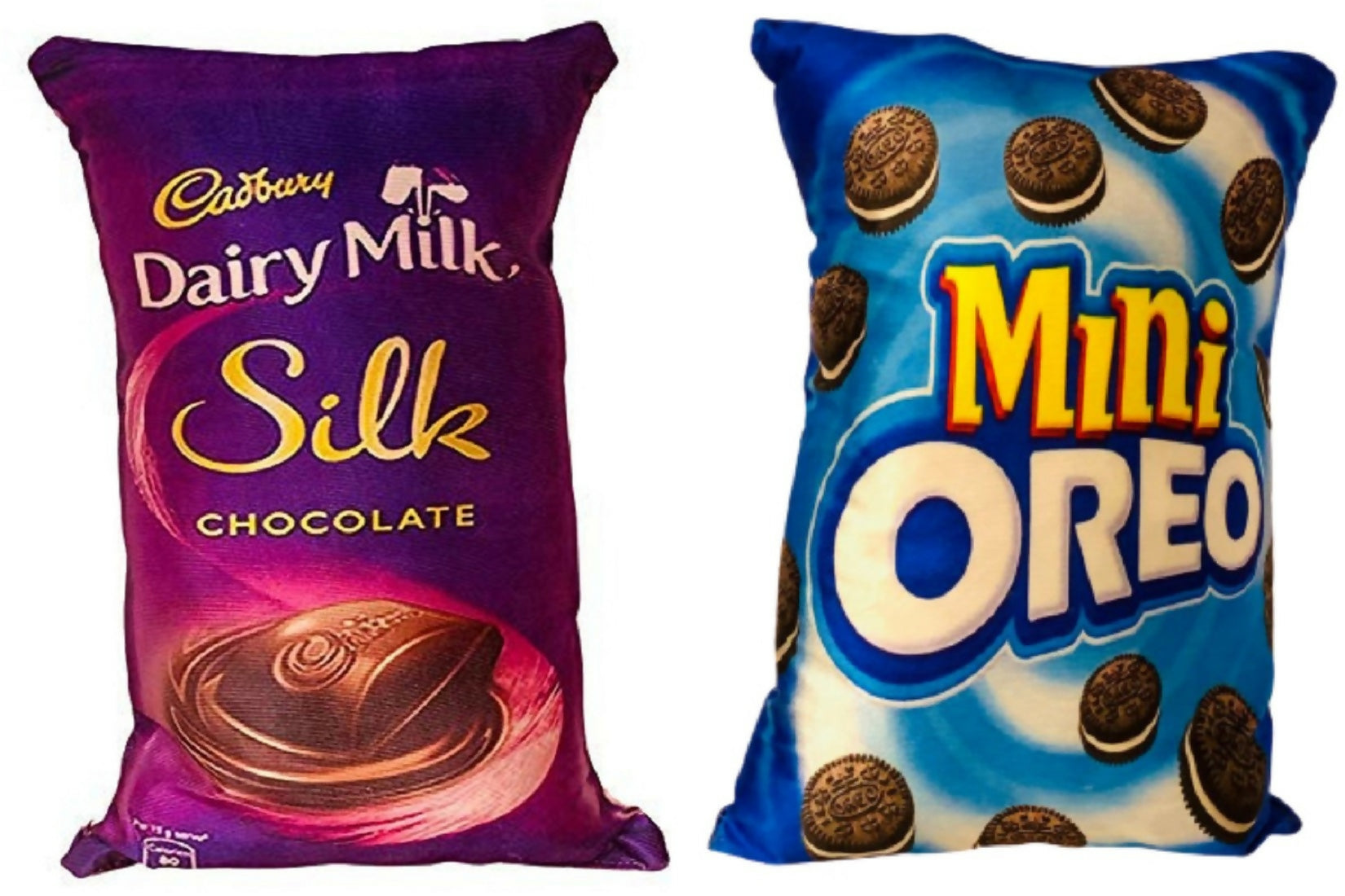 Unique Fashion Pack of 2 Microfibre Filled Reversible Cushion For Kids - Dairy Milk Silk And Mini Oreo