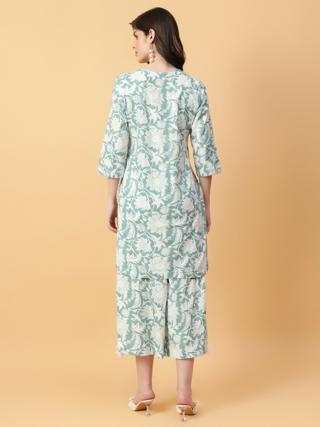 Joban Fashion Green Cotton Printed & Hand Work Co-ord Set