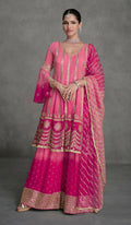 Vastranavya Pink Embroidered Sequins Work Pakistani Palazzo Suit