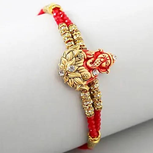 Ganesha Sacred Rakhi & Kaju Rolls Box