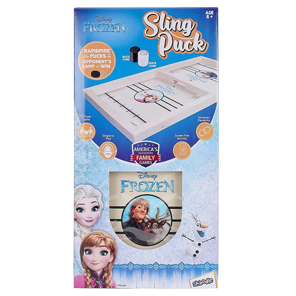Skoodle Disney Frozen Sling Puck Game, Super Fast Portable Desktop Sport Table Board Game Tabletop Slingshot Games Toys for Kids