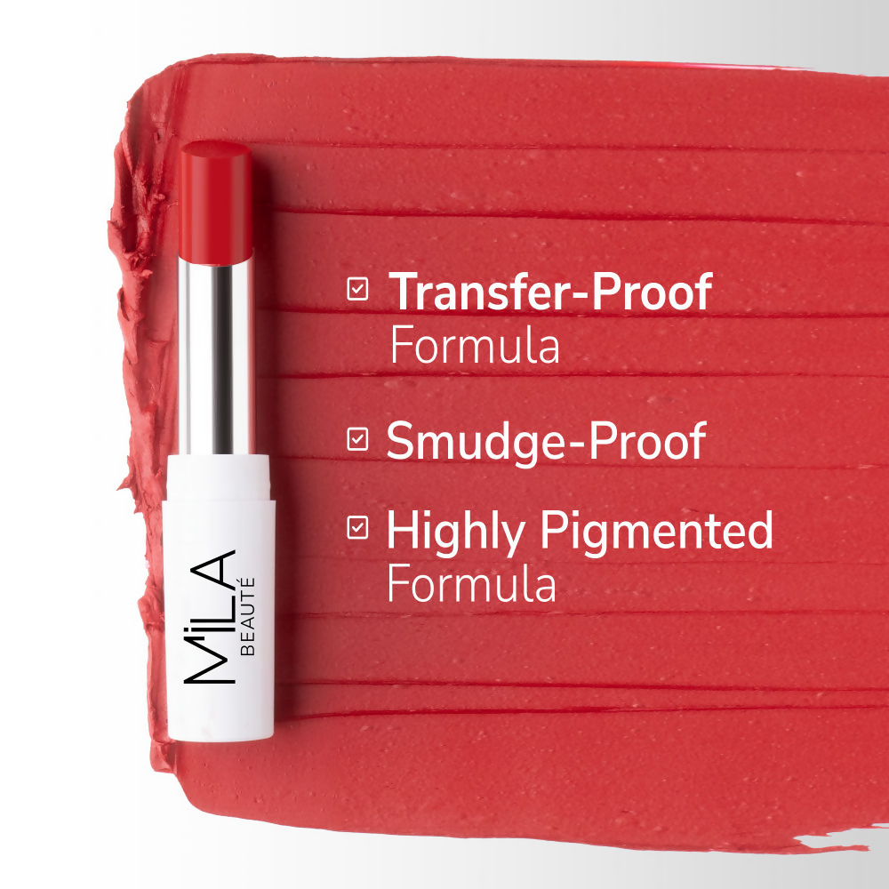 Mila Beaute 24 Hr Non-Transfer Matte Locked-In Lipstick -Baked Brick