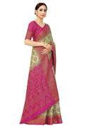 Mimosa Women's Patola Style Art Silk Green Saree