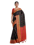 Mimosa Women's Kanjivaram Art Silk Black Saree