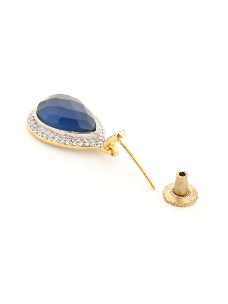 Nuyug 22K Gold Plated Azure Muse Contemporary Drop Earrings