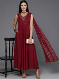 Ahalyaa Women's Traditional wear Ethnic Dress - Maroon