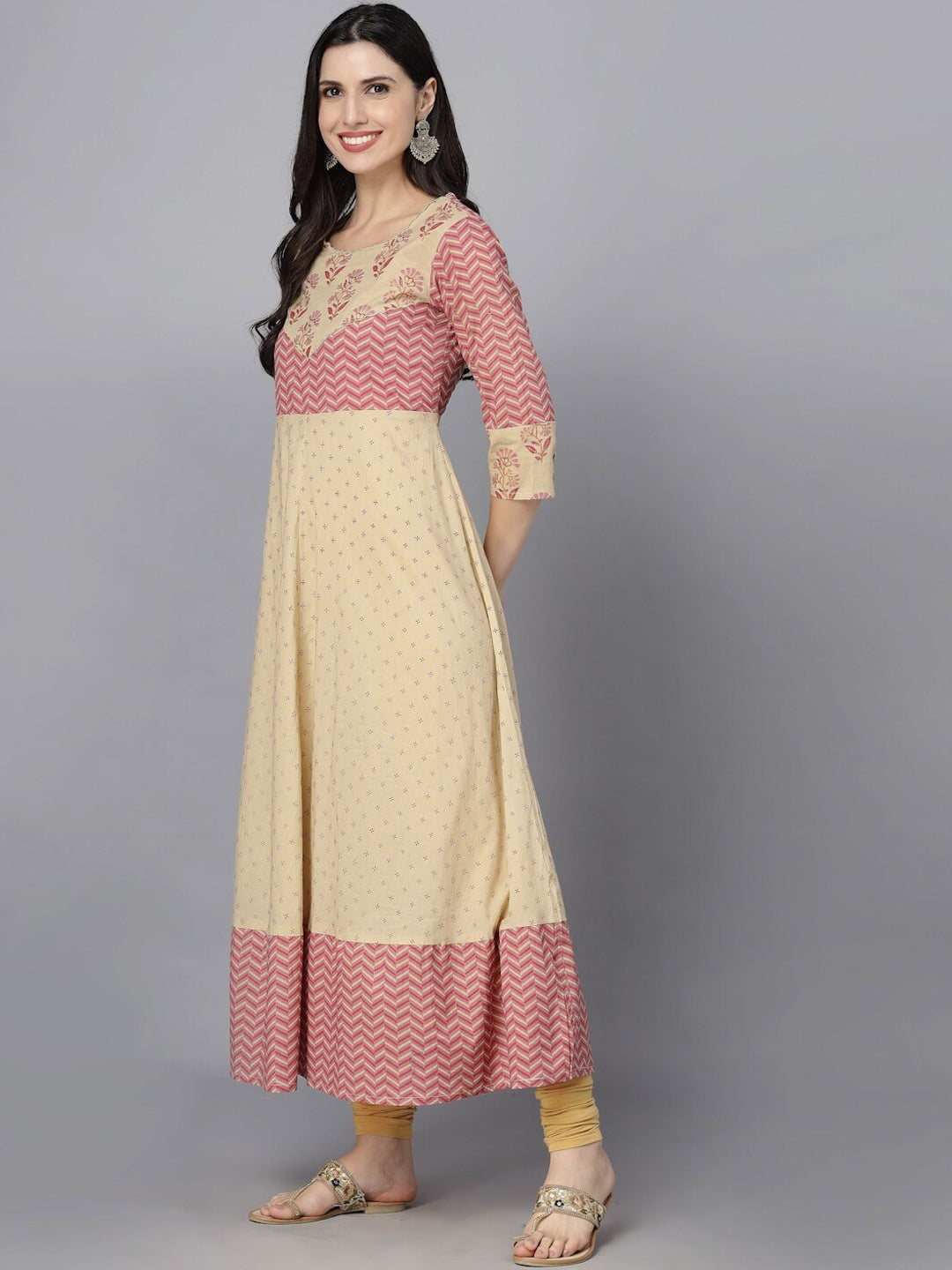 HERE&NOW Women Ethnic Motifs Printed Anarkali Kurta