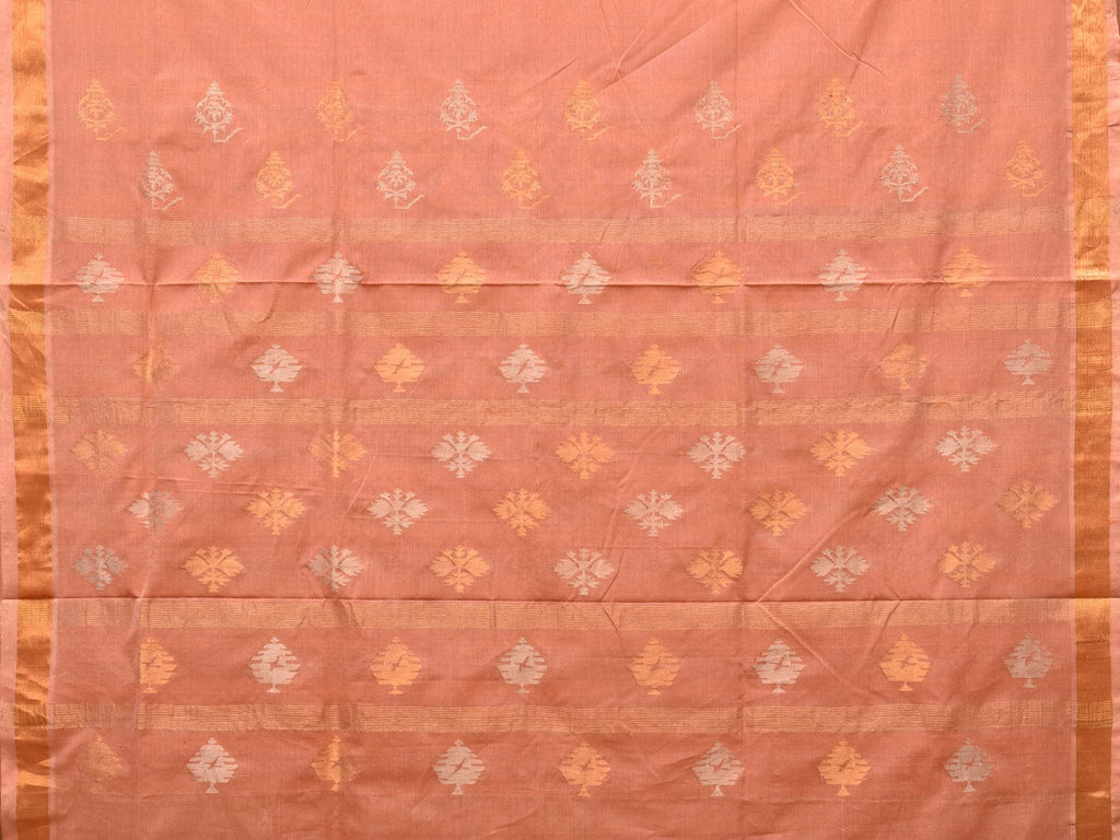 Fawn Uppada Cotton Handloom Saree with Assorted Pallu Design - Global Threads
