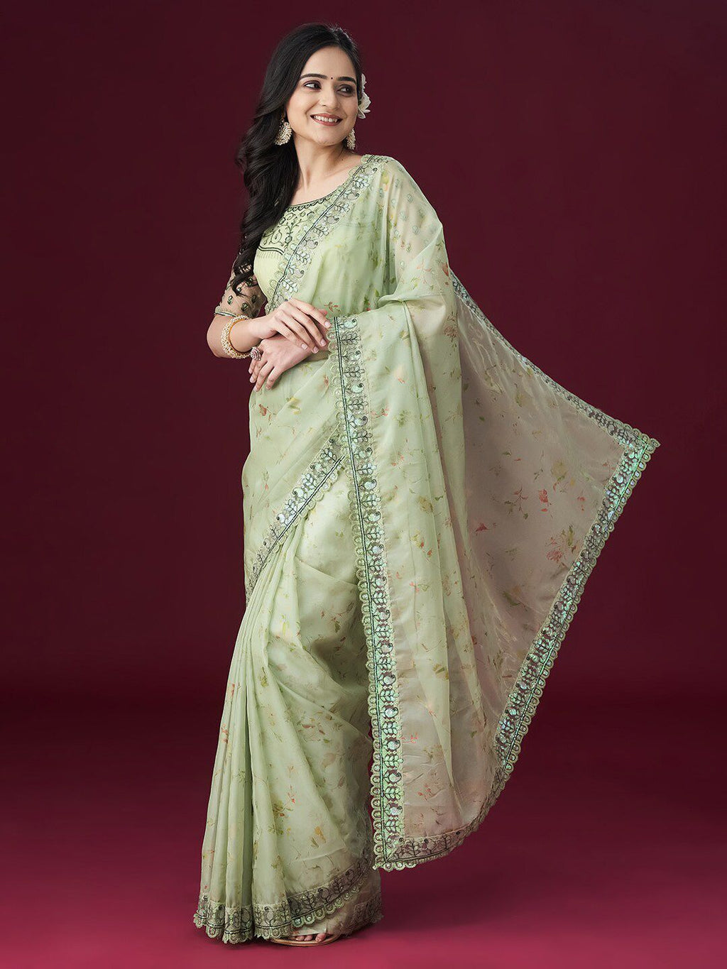 kasee Embellished Floral Sarees