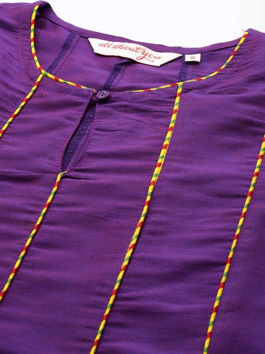 All About You Women Keyhole Neck A-Line Kurta & Dupatta