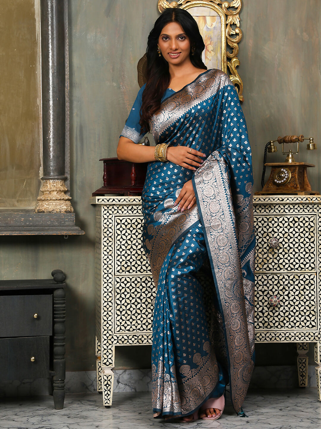 Shree Shyam Fashion Banarasi Silk Blue Saree