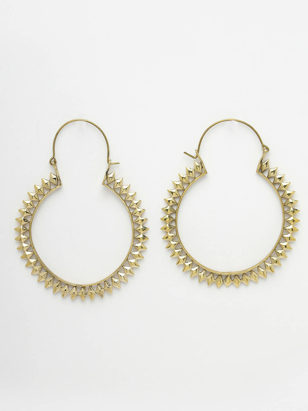 NVR Women Golden Full Circular Hoop Earrings